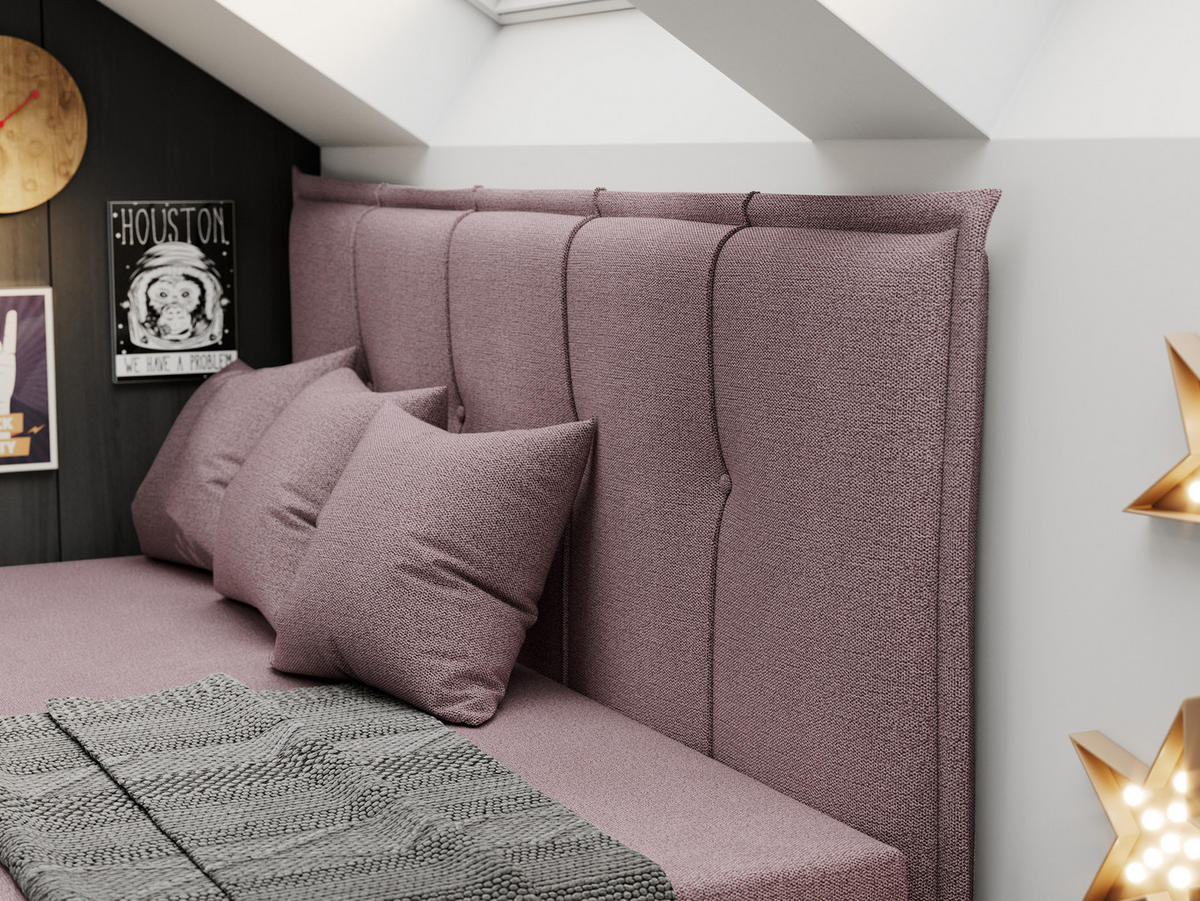 BOXBETT BANCO 90/200 Rosa Struktur - H3 - Rosa, Holz/Textil (90/200cm) - MKS