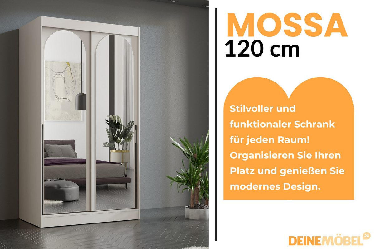 SCHIEBETÜRENSCHRANK MOSSA 120 / 215 / 65 cm in Kaschmir / Schwarz - Kaschmir/Schwarz, Holzwerkstoff (120/215/65cm) - Deine Möbel 24