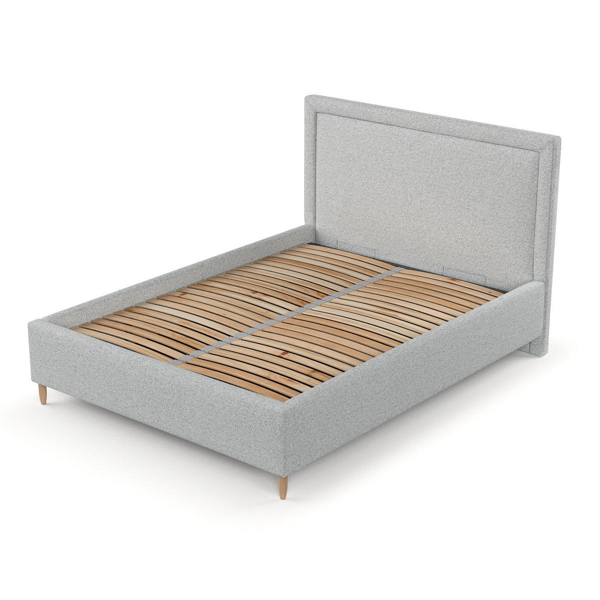 POLSTERBETT Vega 160/200 cm Hellgrau im Riva Stoff - Hellgrau/Naturfarben, Holz/Holzwerkstoff (160/200cm) - AltaBeds