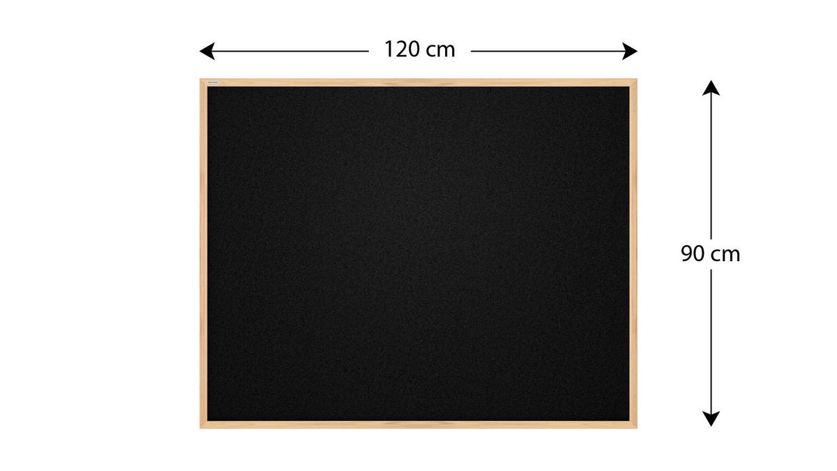 SCHWARZ Pinnwand mit Holz Rahmen 120x90cm - Schwarz, Holz (120/90/1.5cm) - ALLboards
