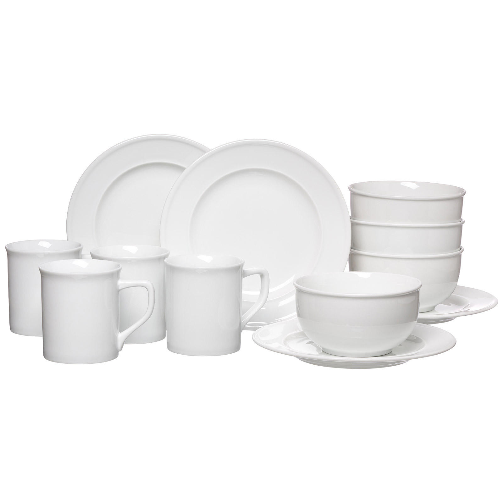 FRÜHSTÜCKSSET Simple weiß 12er Set - Weiß, Keramik (1/1/1cm) - Ritzenhoff Breker