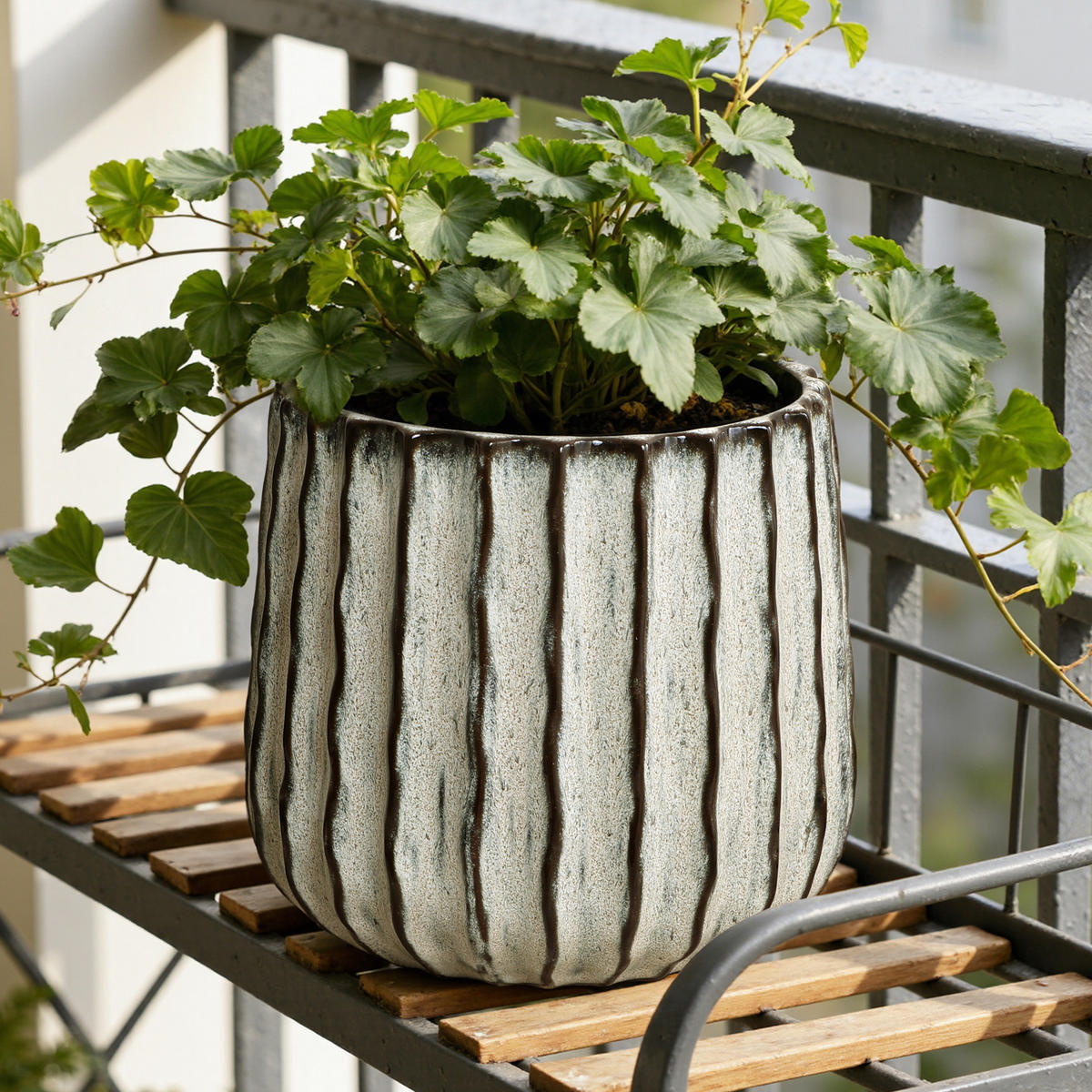 KERAMIK-BLUMENTOPF salbeigrün, Ø 23 × H 21 cm - Salbeigrün, Keramik (22cm)