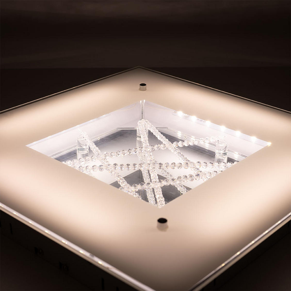 LED DECKENLEUCHTE Metall Kristalloptik Silber - Silberfarben, Glas (40/40/10cm)