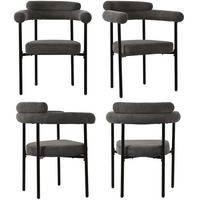 SESSEL ergonomisch ca. 70 x 62 x 84 cm Dunkelgrau Eisen 4er-Set - Dunkelgrau, Metall (62/84/70.2cm) - Meubliv