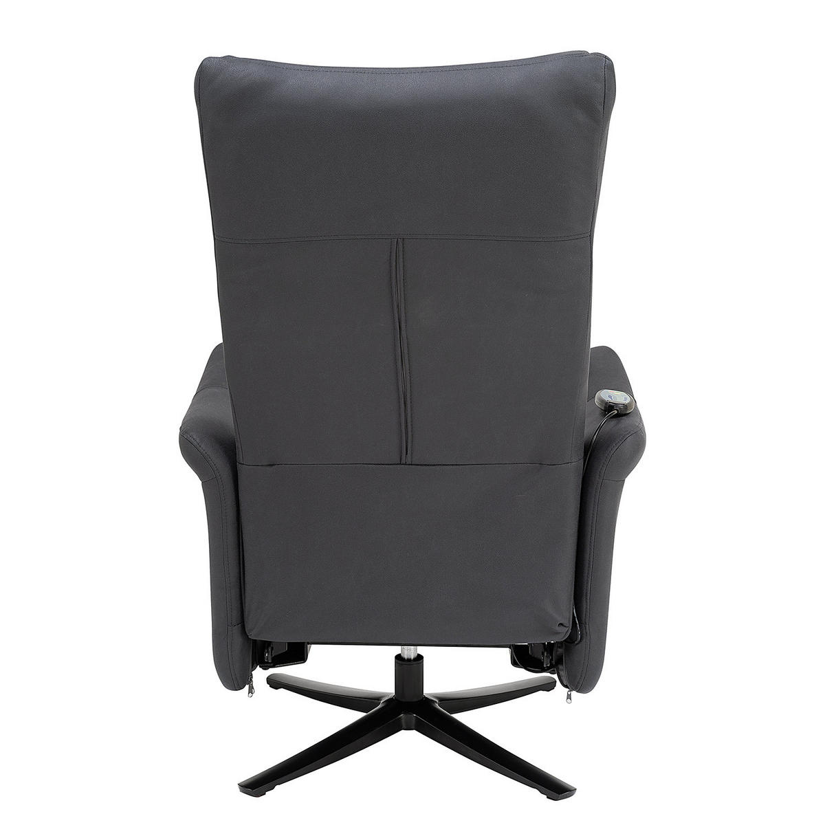 MASSAGESESSEL - Microfaser / Metall - Anthrazit / Schwarz - Anthrazit/Schwarz, Textil/Metall (76/112/85cm) - home24