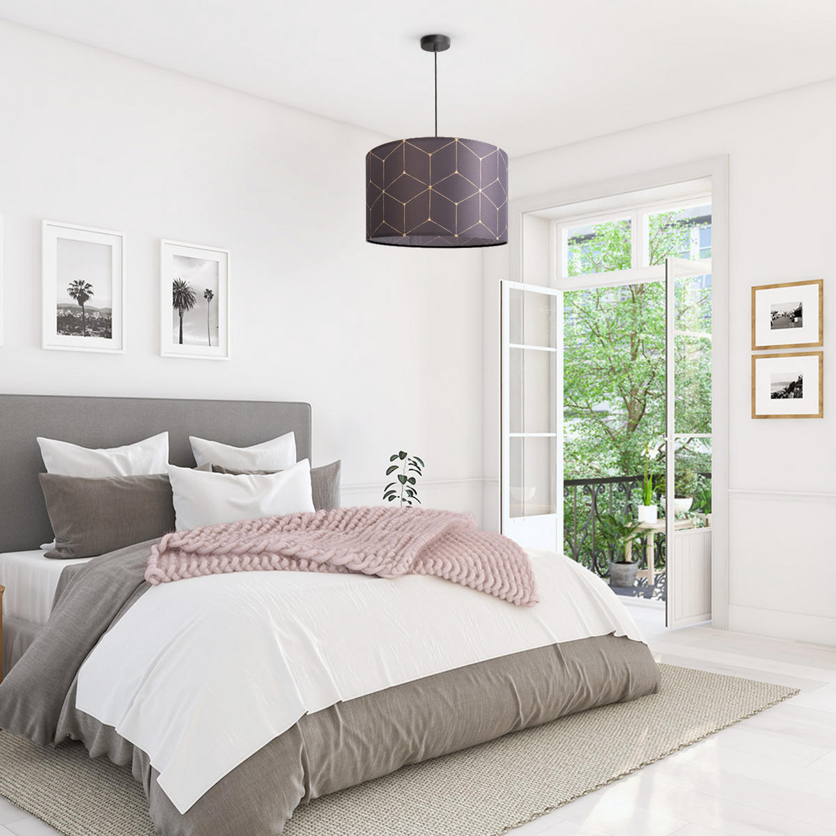 PENDELLEUCHTE Hugo Pd1 Cub 010 - Schwarz, Metall (45.5/45.5/27cm) - Paco Home