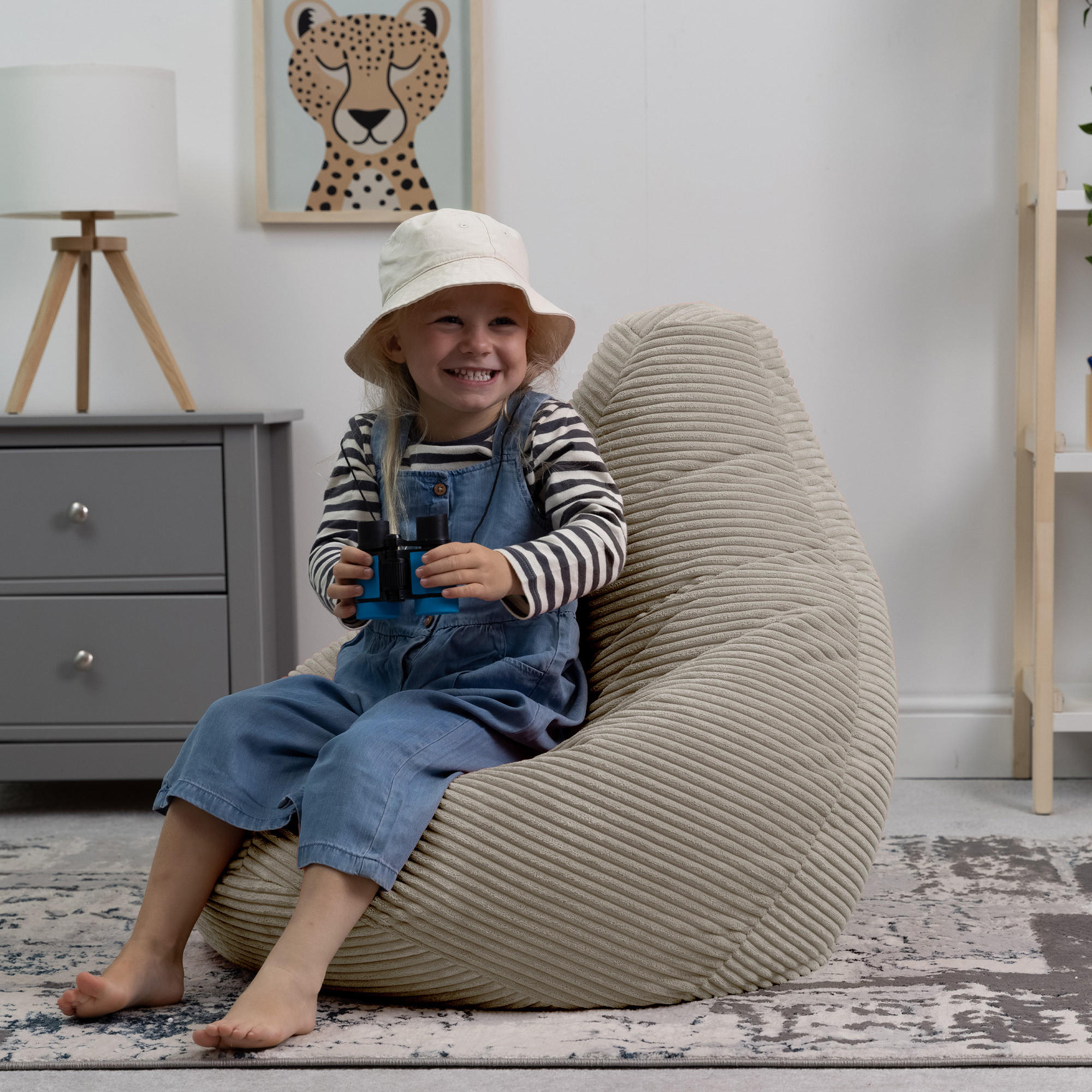 SITZSACK für Kinder Sessel aus Cord 2-tlg. - Beige, Textil (69/59/65cm) - icon