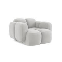 SESSEL Samt Stoff Grau - Silberfarben/Schwarz, Holzwerkstoff/Kunststoff (120/72/115cm) - Makamii