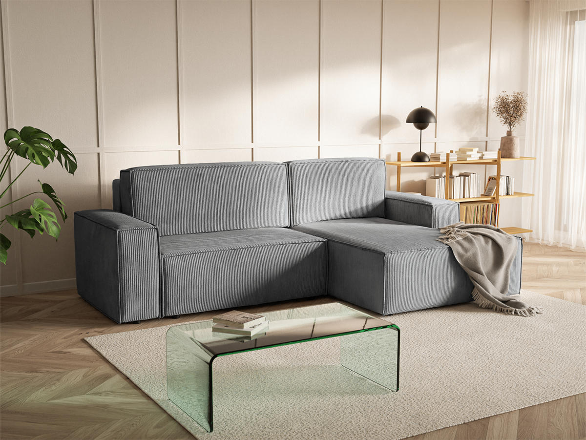 ECKSOFA Kokko mit Schlaffunktion, Grau - Grau, Textil (267/167cm) - Fedve