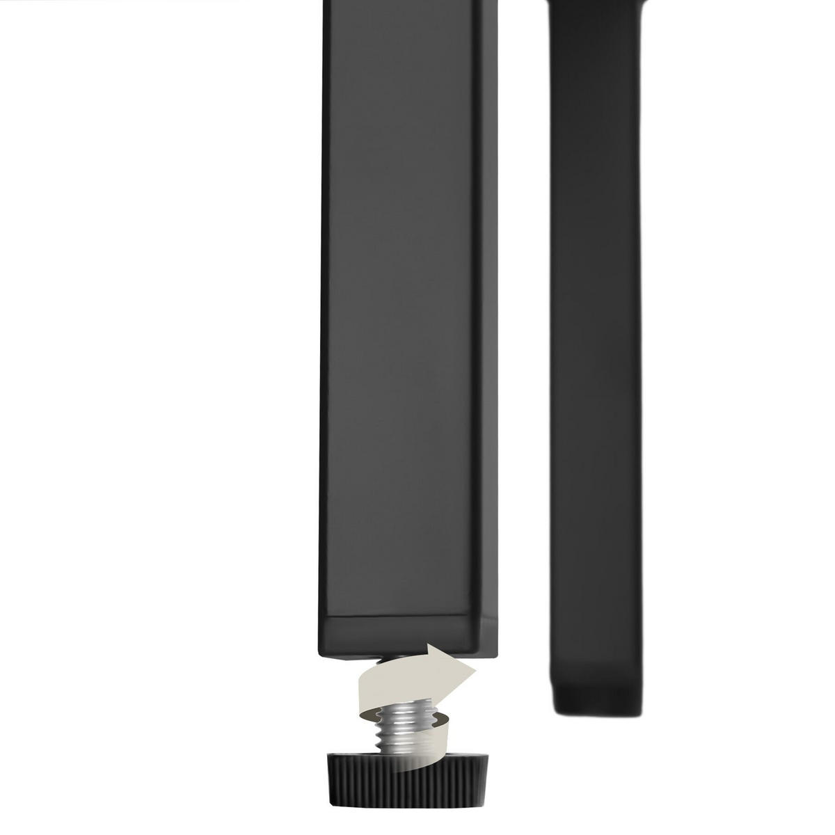 NACHTSCHRANK Baker, Kippschutz, höhenverstellbare Füße, schwarz - Schwarz, Metall (35/60.5/42.5cm) - tectake