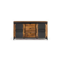 SIDEBOARD aus Mangoholz und schwarzem Metall - Schwarz, Holz (40/80/150cm) - Giner y Colomer