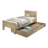 EINZELBETT 90x200 Keelia Eiche Melamin Schublade - Eichefarben, Kunststoff (90/200cm) - 58aufmkessel