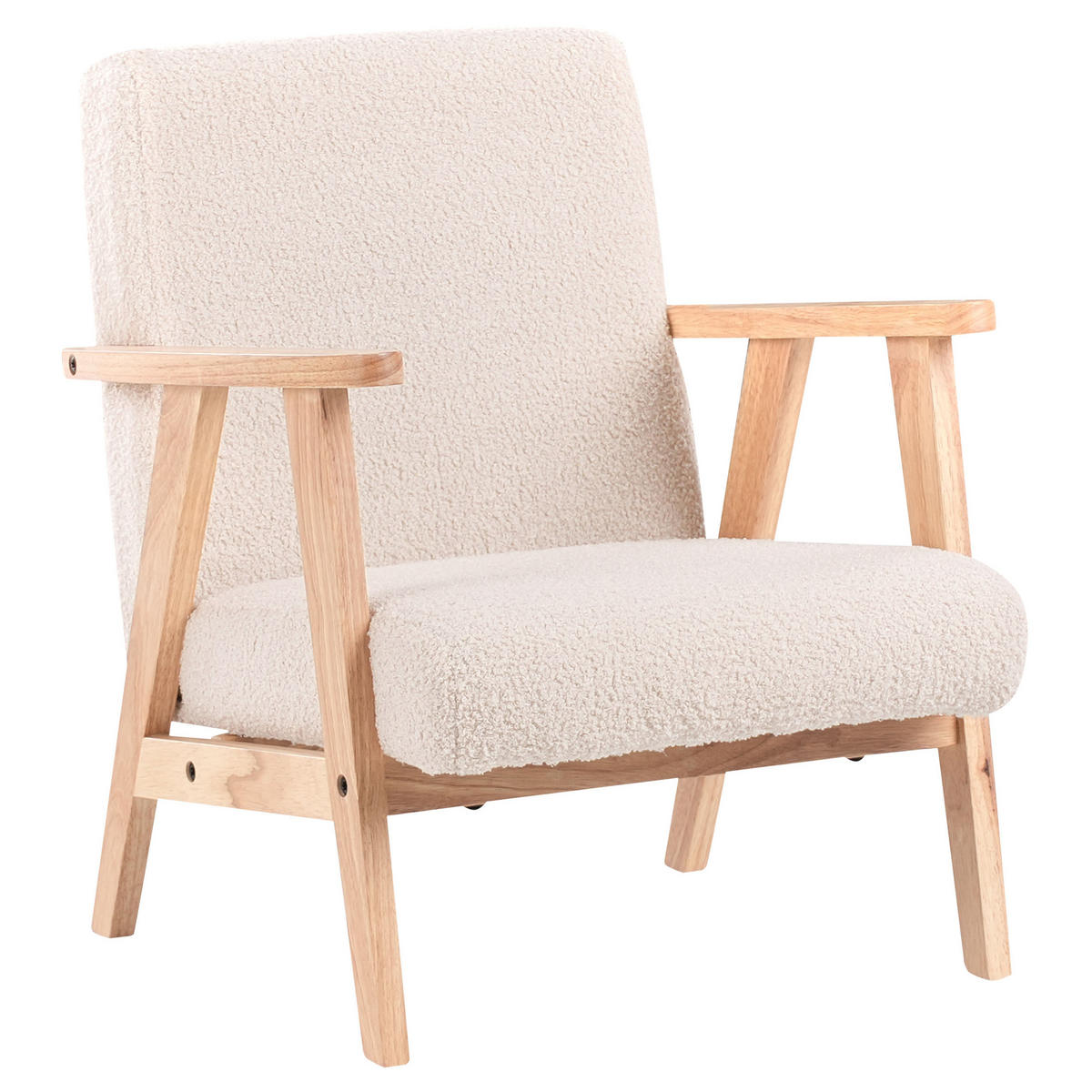 KINDERSESSEL Bouclé Hellbeige Linde - Beige, Textil (46/58/55cm) - Beliani