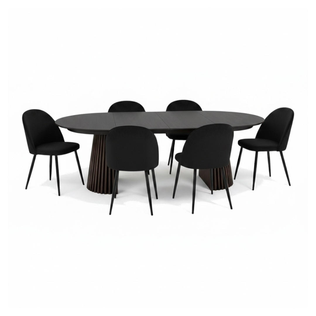 ebuy24 Tischgruppe Schwarz 120x75x120 cm