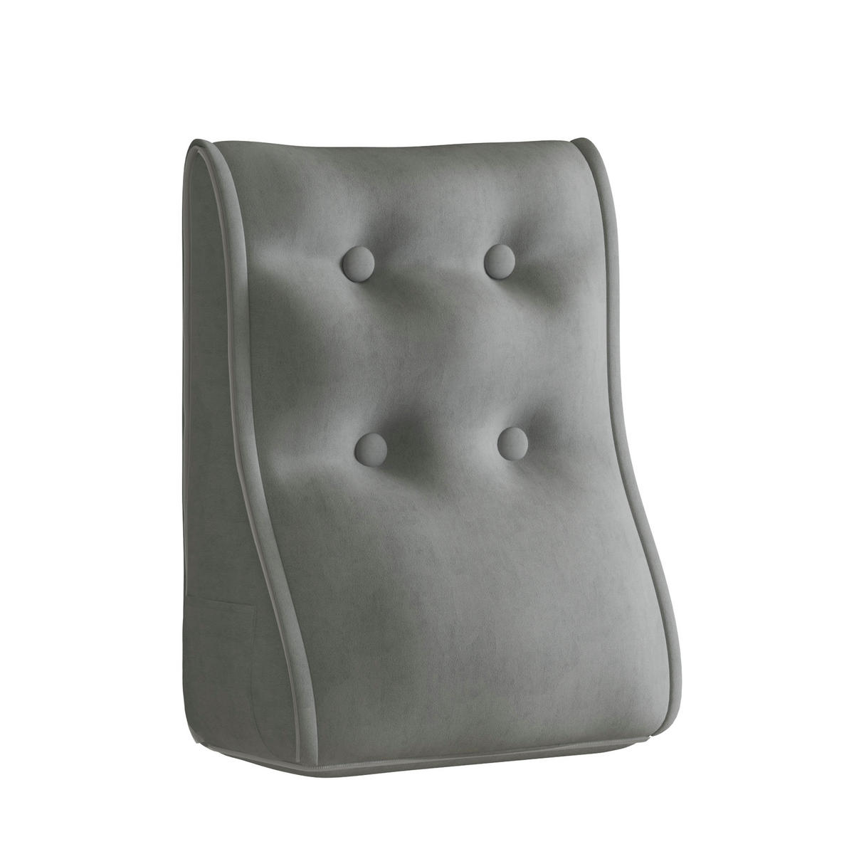 RÜCKENKISSEN Kopfteilkissen Samt grau 40/22cm - Grau, Textil (22/40cm) - Vercart