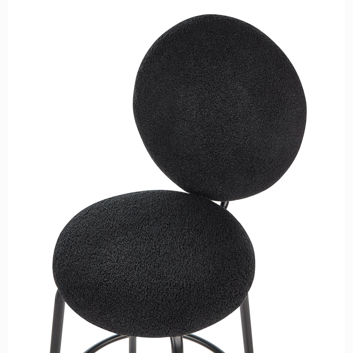 BARSTÜHLEN 2er-Set Schwarz Emery - Schwarz, Textil (43/107/43cm) - Beliani