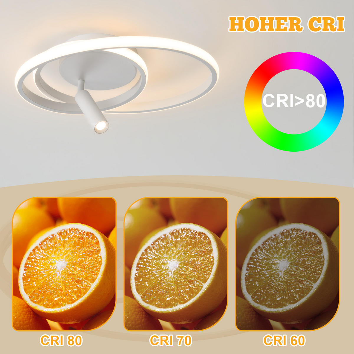 LED-DECKENLEUCHTE Drexel 40/40/12.5 cm - Weiß, Metall (40/40/12.5cm) - ZMH