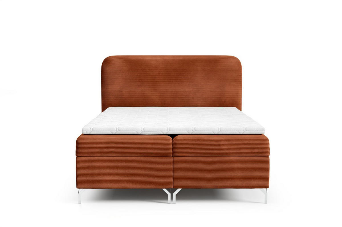 BOXBETT Emilio Premium - Rotbraun, Holzwerkstoff/Textil (140/200cm) - Fun Möbel