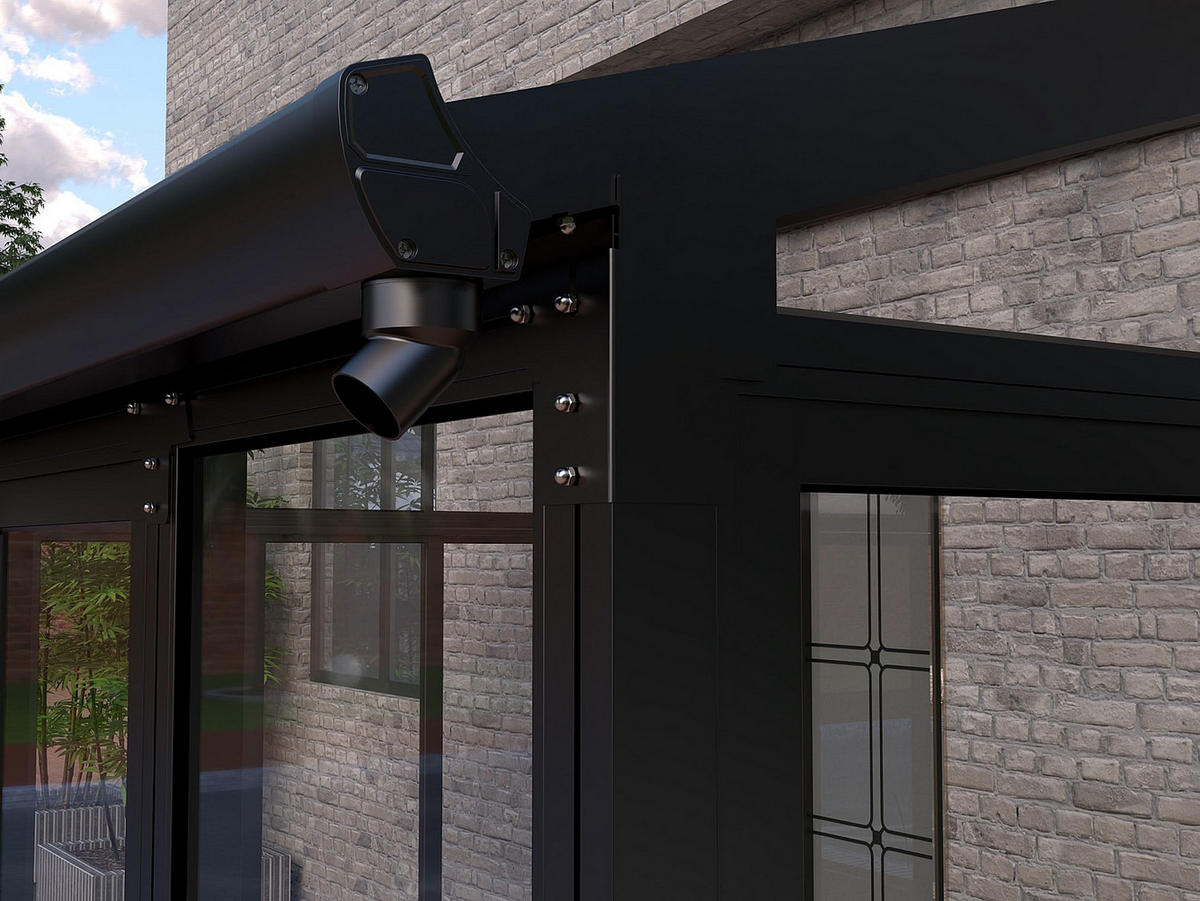 SELBSTTRAGENDE Pergola - 426cm x 277cm - Polycarbonat - anthrazitgrau - MATHILDA - Anthrazit, Kunststoff (426/224/277cm) - Vente-Unique