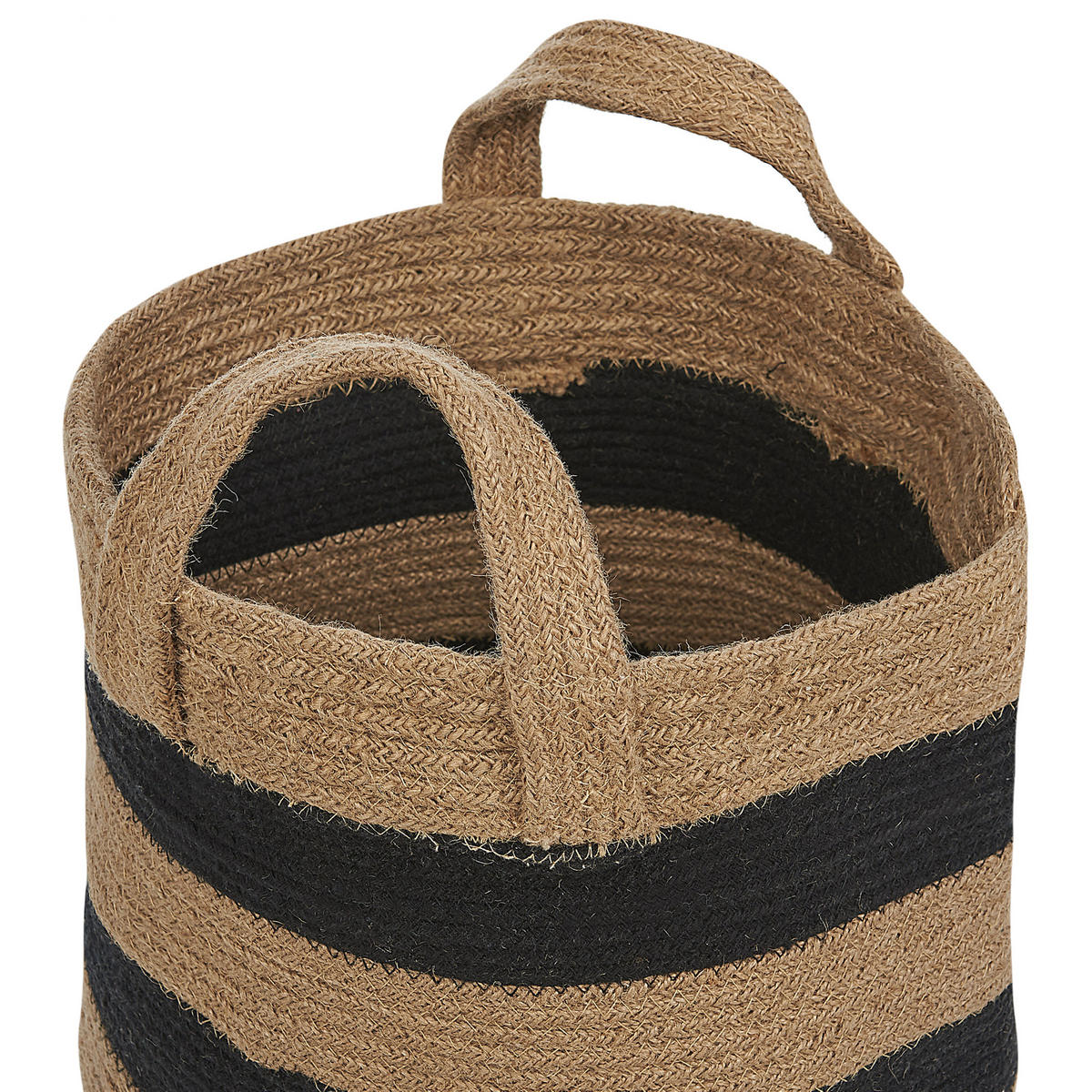 KOŠARA ZA SHRANJEVANJE komplet 2 juta naravna Gerede - črna/bež, tekstil (34/30/34cm) - Beliani