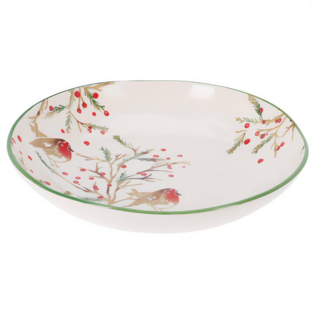 WEIHNACHTSSCHALE Steingut Ø 30 cm - Weiß, Keramik (30/6/30cm) - Home Styling Collection