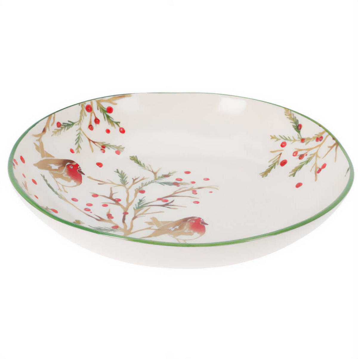 WEIHNACHTSSCHALE Steingut Ø 30 cm - Weiß, Keramik (30/6/30cm) - Home Styling Collection