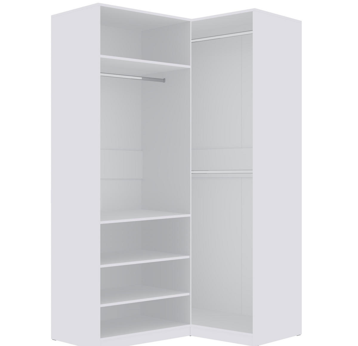 OFFENER-GARDEROBENSCHRANK TRES K/B Weiß 180/206/51 cm - Weiß, Holzwerkstoff (180/206/51cm) - Marmex Möbel