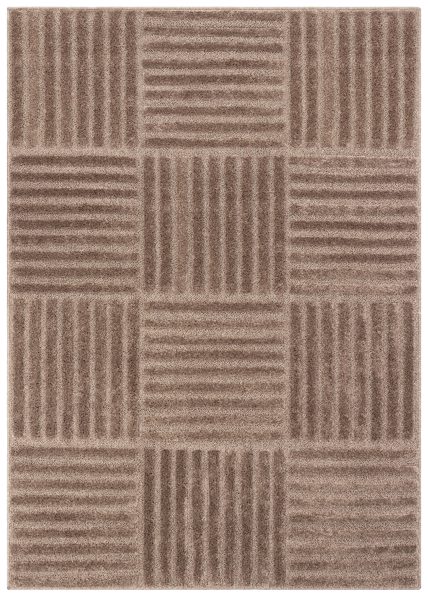 Tapiso Kurzflorteppich Taupe 80x150 cm