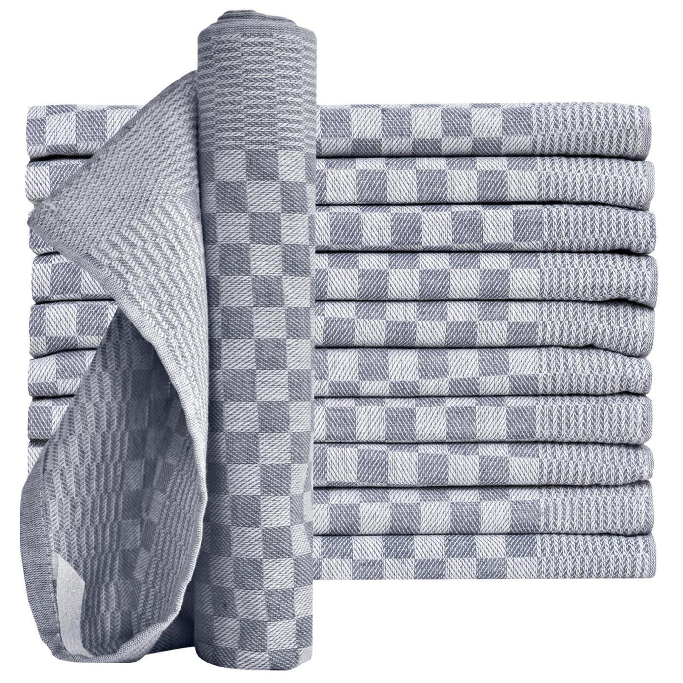 GESCHIRRTÜCHER 50x70 cm im 10er Set aus 100% Baumwolle, Zwirn-Qualität Grubentücher Grau - Grau, Textil (50/70cm) - Carpe Sonno