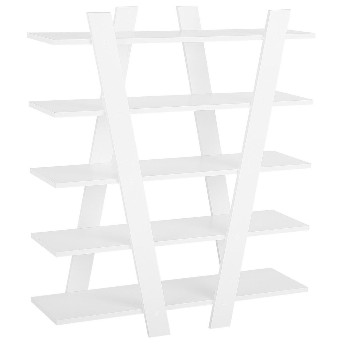 BÜCHERREGAL 5 Fächer Escalante - Weiß, Holzwerkstoff (100/116/33cm) - Beliani