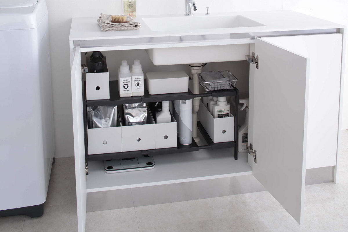 KÜCHENREGAL Tower 4949 Schwarz Metall 35 x 50–85 x 30 cm - Schwarz, Metall (85/35/30cm) - Yamazaki