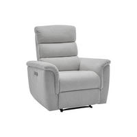 RELAXSESSEL elektrisch - Stoff - Hellgrau - CARTASIA - Hellgrau, Textil (95/104/94cm) - Vente-Unique