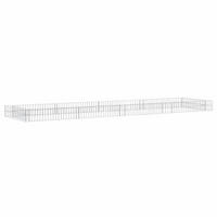 GABIONEN-HOCHBEET Verzinkter Stahl 400x100x20 cm - Silberfarben, Metall (100/20/400cm) - furnicato