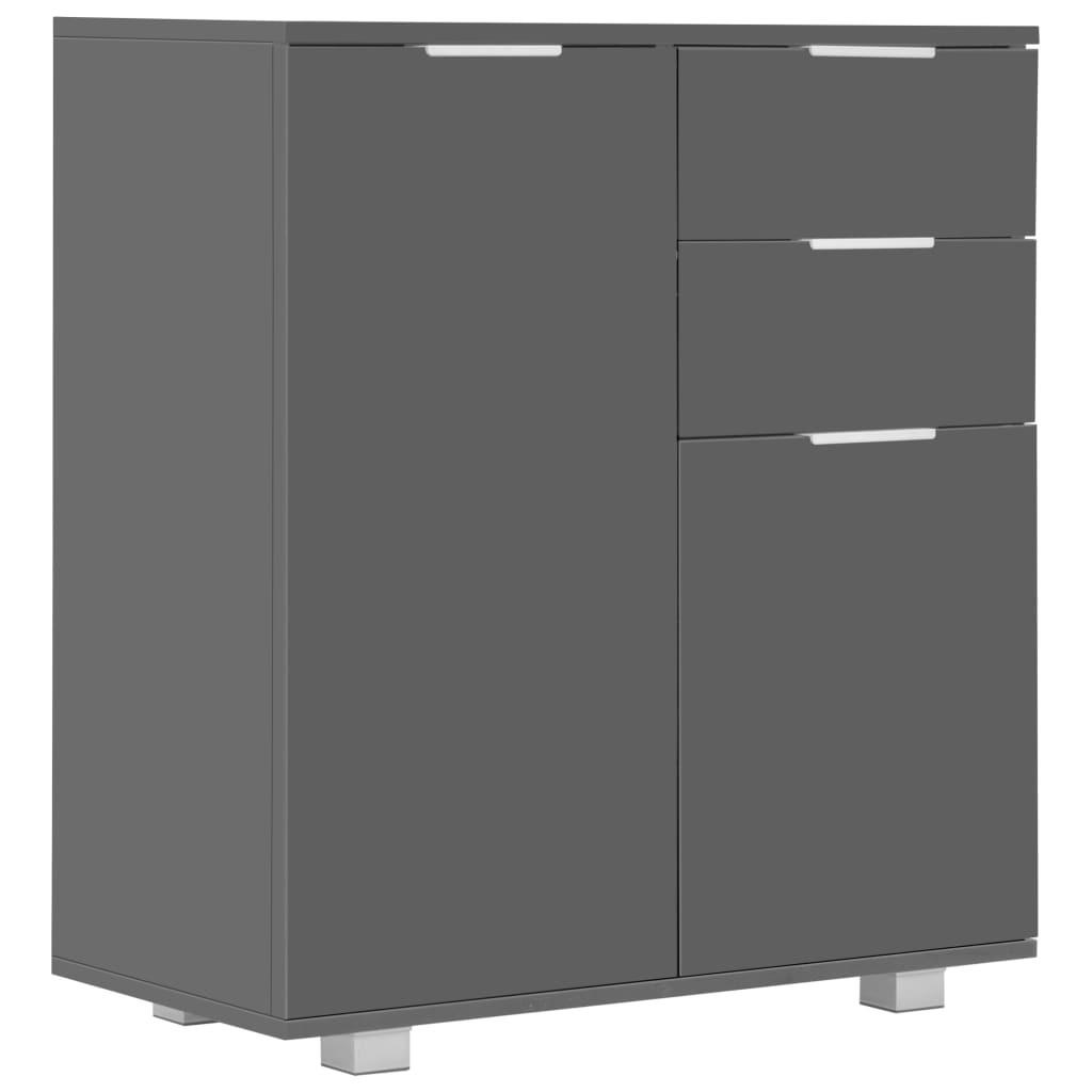 SIDEBOARD Hochglanz-Grau 71x35x80 cm Holzwerkstoff - Grau, Holzwerkstoff (71/80/35cm) - furnicato