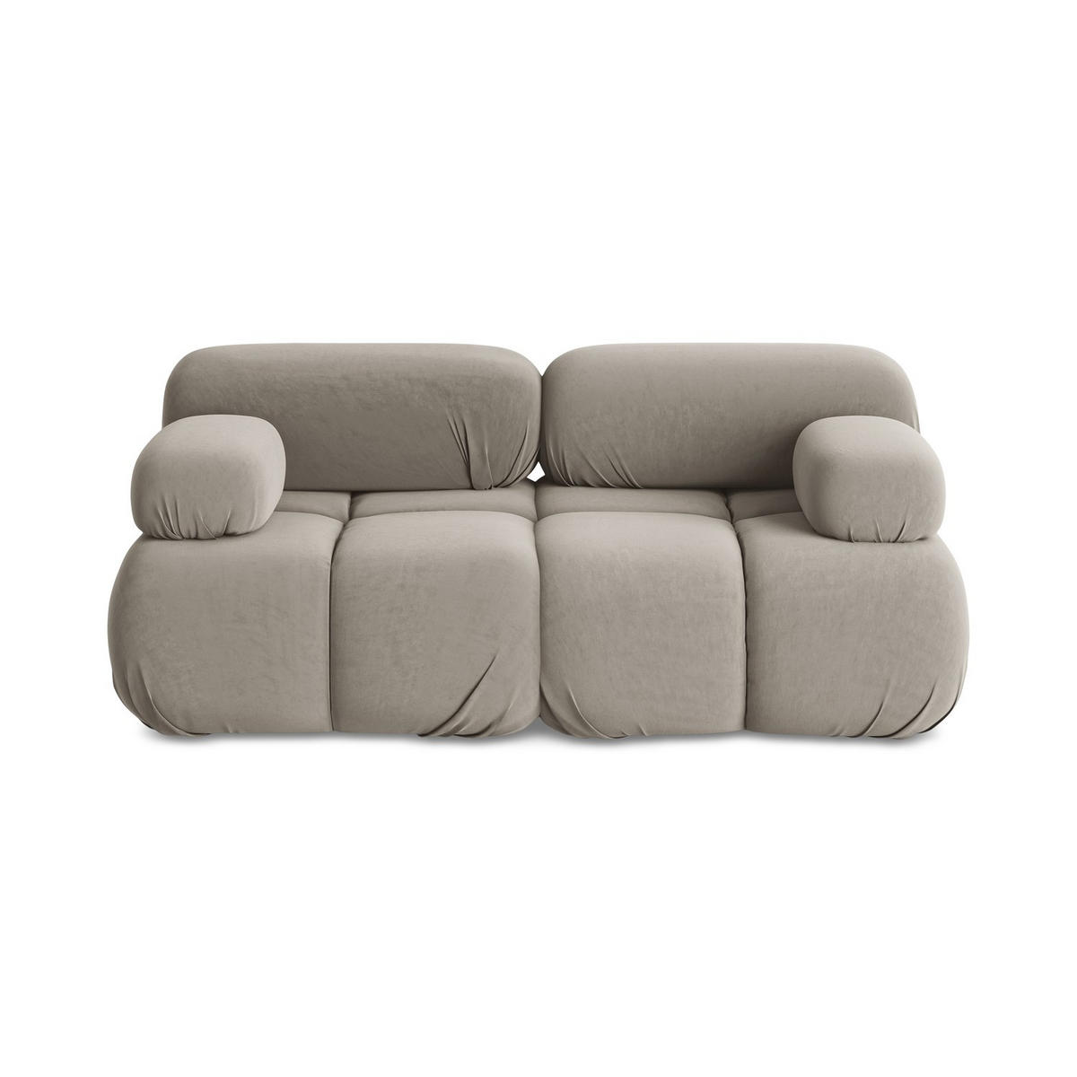 2-SITZER-SOFA Samt Stoff Grau - Taupe/Lila, Kunststoff/Textil (190/70/96cm) - LaMiaSofa
