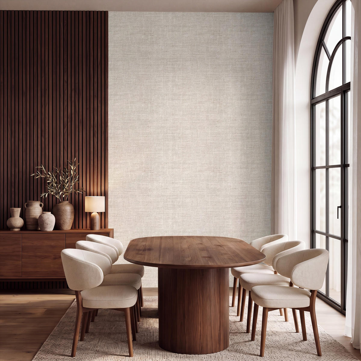 TAPETE - Leinen - Textur - Beige - 180x300 cm - Creme, Papier (180/300cm) - OnlyWow