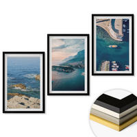WANDBILDER 3er-Set - 40x60 cm Schwarzer Rahmen - Meerblick, Klippen, Häfen - Schwarz, Kunststoff (40/60cm) - ArtPrintCave