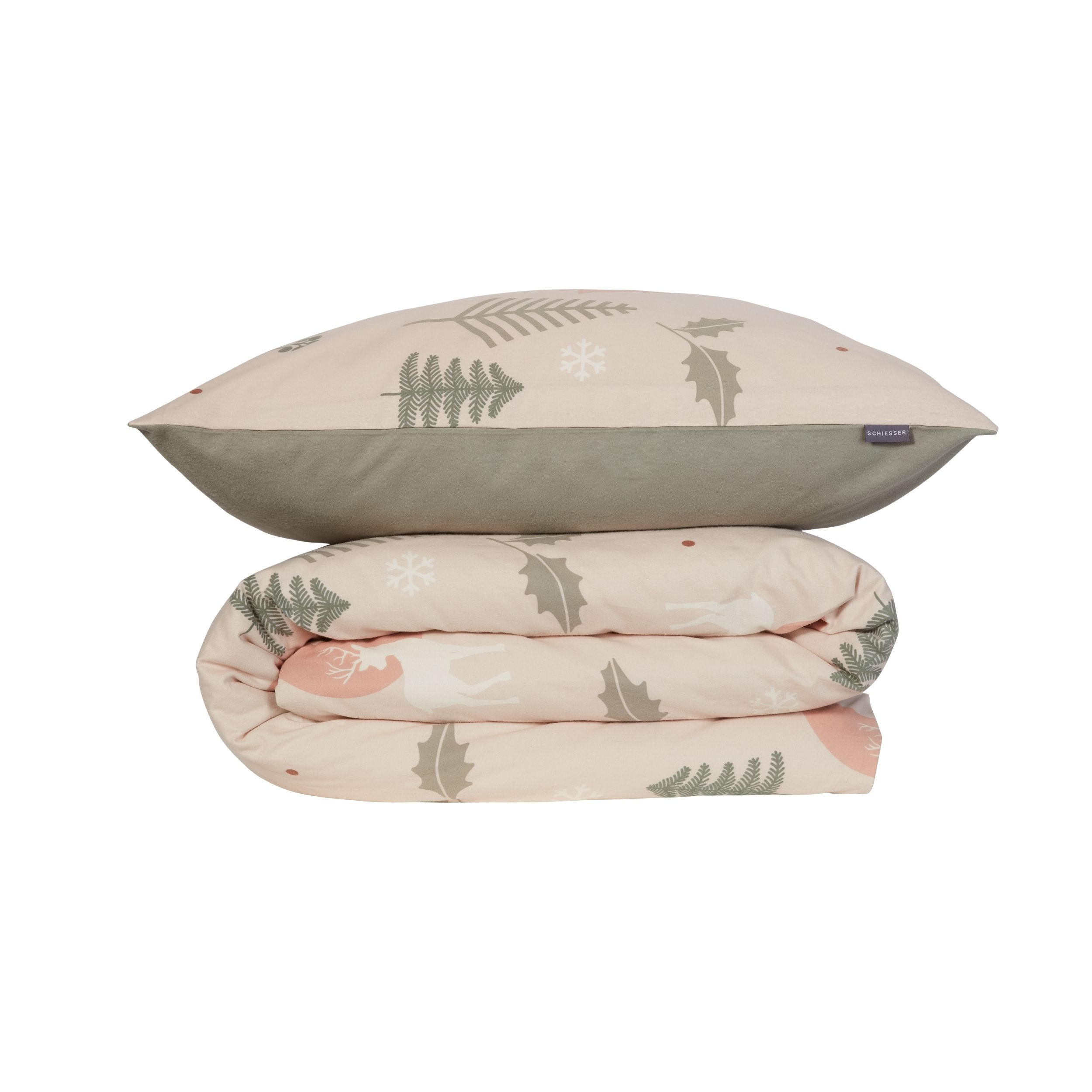 BETTWÄSCHESET Uma - Feinbiber - 2-teilig - 155x220 cm - Sand - Sandfarben, Textil (155/220cm) - SCHIESSER