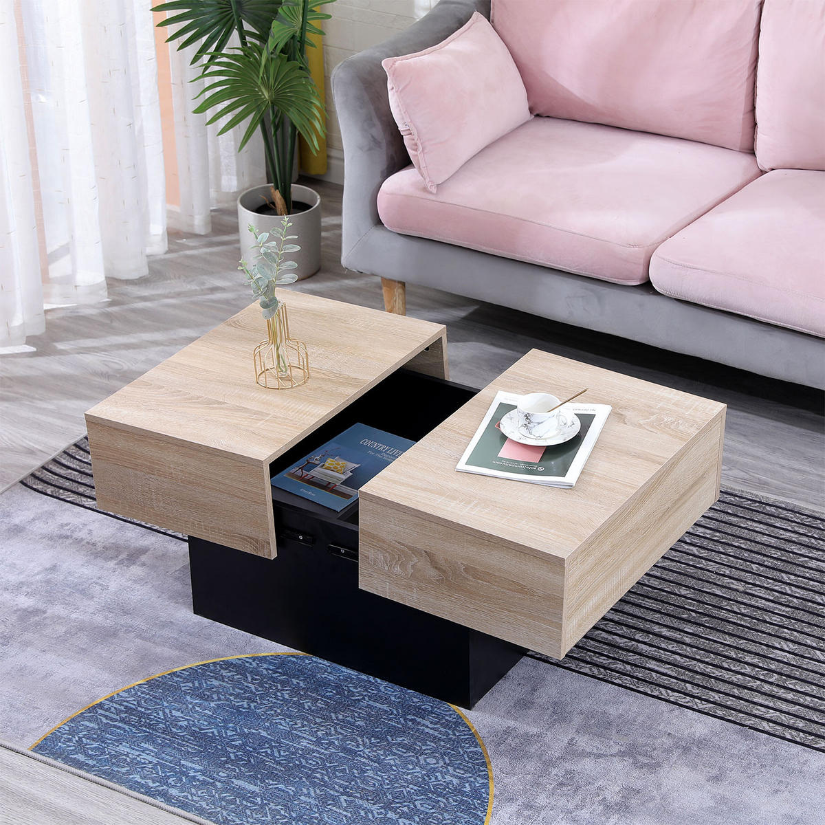 COUCHTISCH Greta Schwarz - Schwarz, Holzwerkstoff (113/60/40cm) - Happy Garden