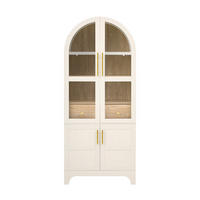 HIGHBOARD mit Riffelglas & Schubladen 180cm - Weiß, Holzwerkstoff (76/180/40cm) - Urban Meuble