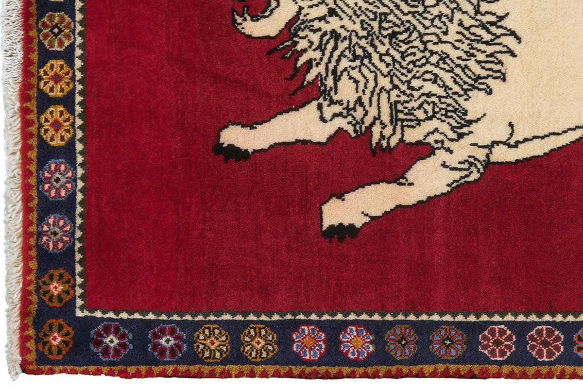 TEPPICH Gashgai Rot 130/83 cm Schurwolle - Rot, Textil (83/130cm) - Looma