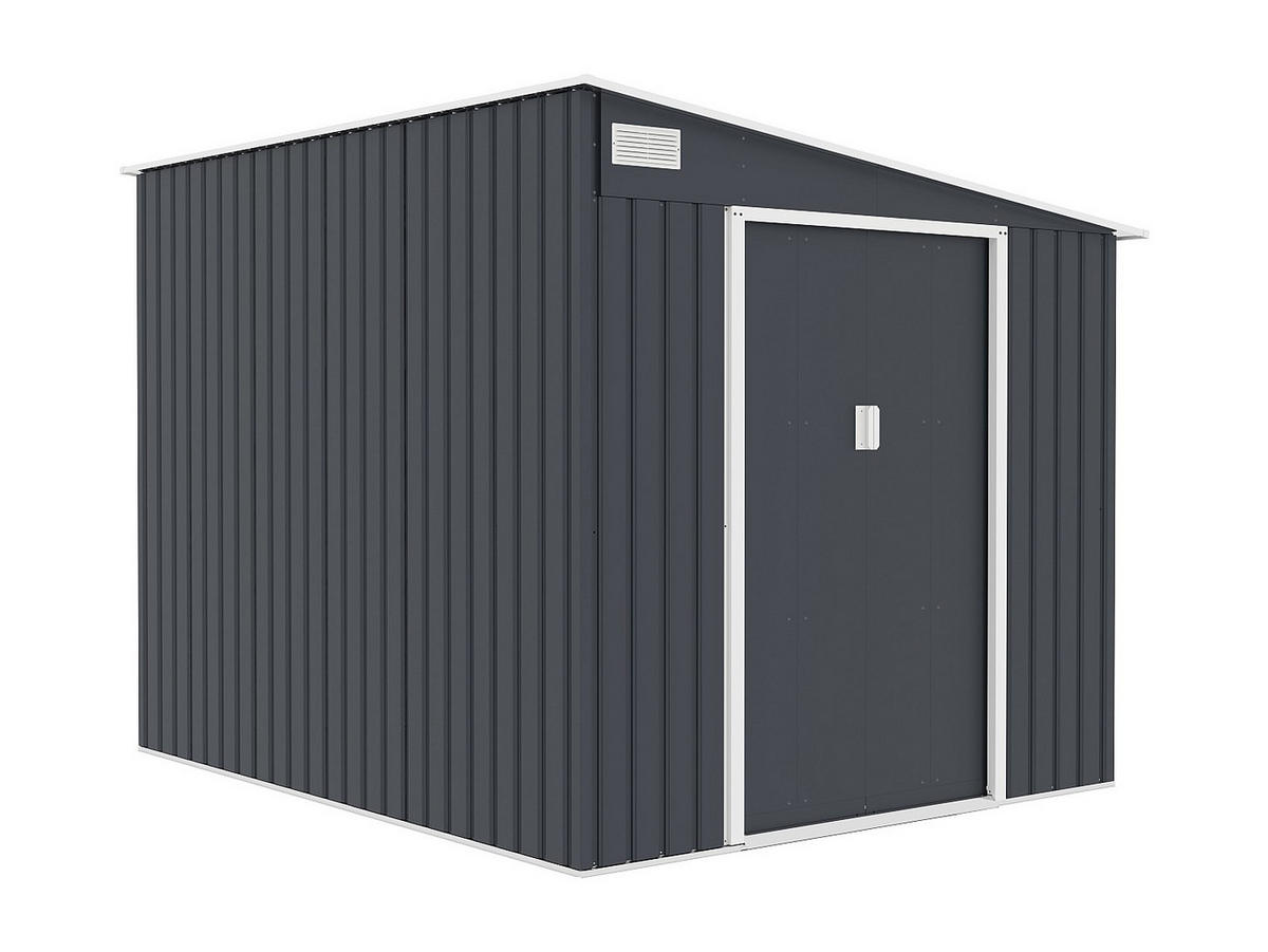 SCHREBERGARTENHAUS - 203 cm x 245 cm - metall - anthrazitgrau Daustin - Anthrazit, Metall (203/193/245cm) - Vente-Unique