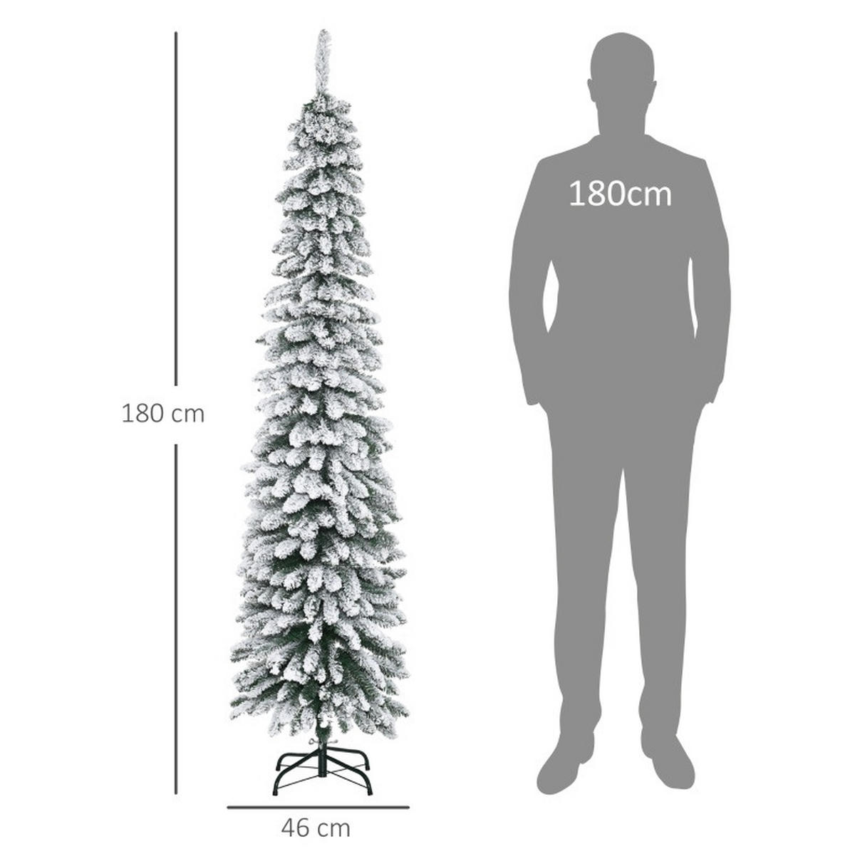 WEIHNACHTSBÄUME 46/46/180 cm grün aus Kunststoff mit Schneeeffekt - Grün, Kunststoff (180cm) - OKWISH