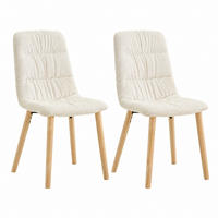 ESSZIMMERSTUHL mit Stoffbezug 88 cm Weiß Massivholzbeine 2er-Set - Weiß, Holz (48/88/44cm) - Meubliv