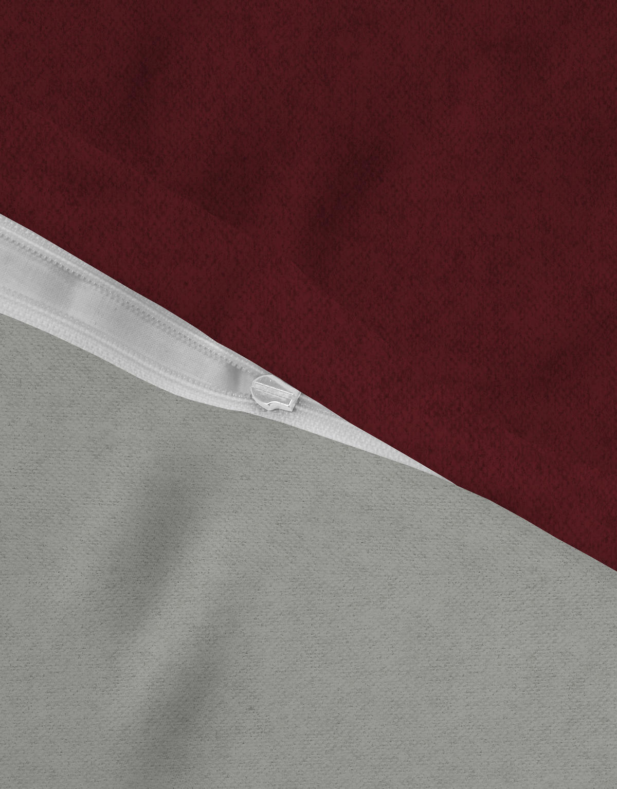 BETTWÄSCHE-GARNITUR Premium Biber Melange UNI burgund, 200x200 cm + 80x80 cm - Bordeaux, Textil (200/200cm) - biberna