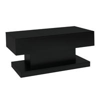 COUCHTISCH Schwarz 100/50/45 cm mit LED - Schwarz, Holzwerkstoff (50/100/45cm) - PANGIVO