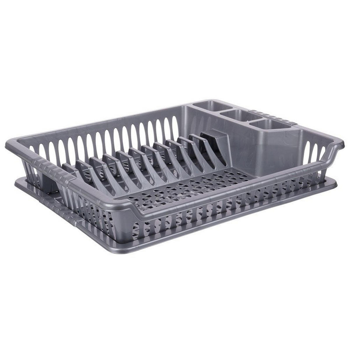 GESCHIRRTROCKNER Grauer 46x37x8,5 cm - Grau, Kunststoff (46/8.5/37cm) - Orion 