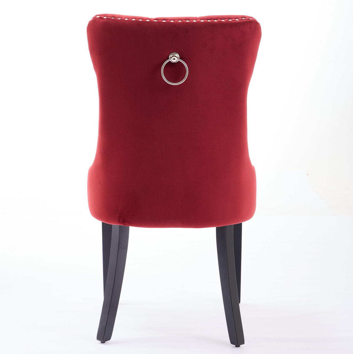 ESSZIMMERSTUHL mit hoher Rückenlehne 2er-Set Samt Wine Red - Rot, Metall (50/95/65cm) - Meubliv