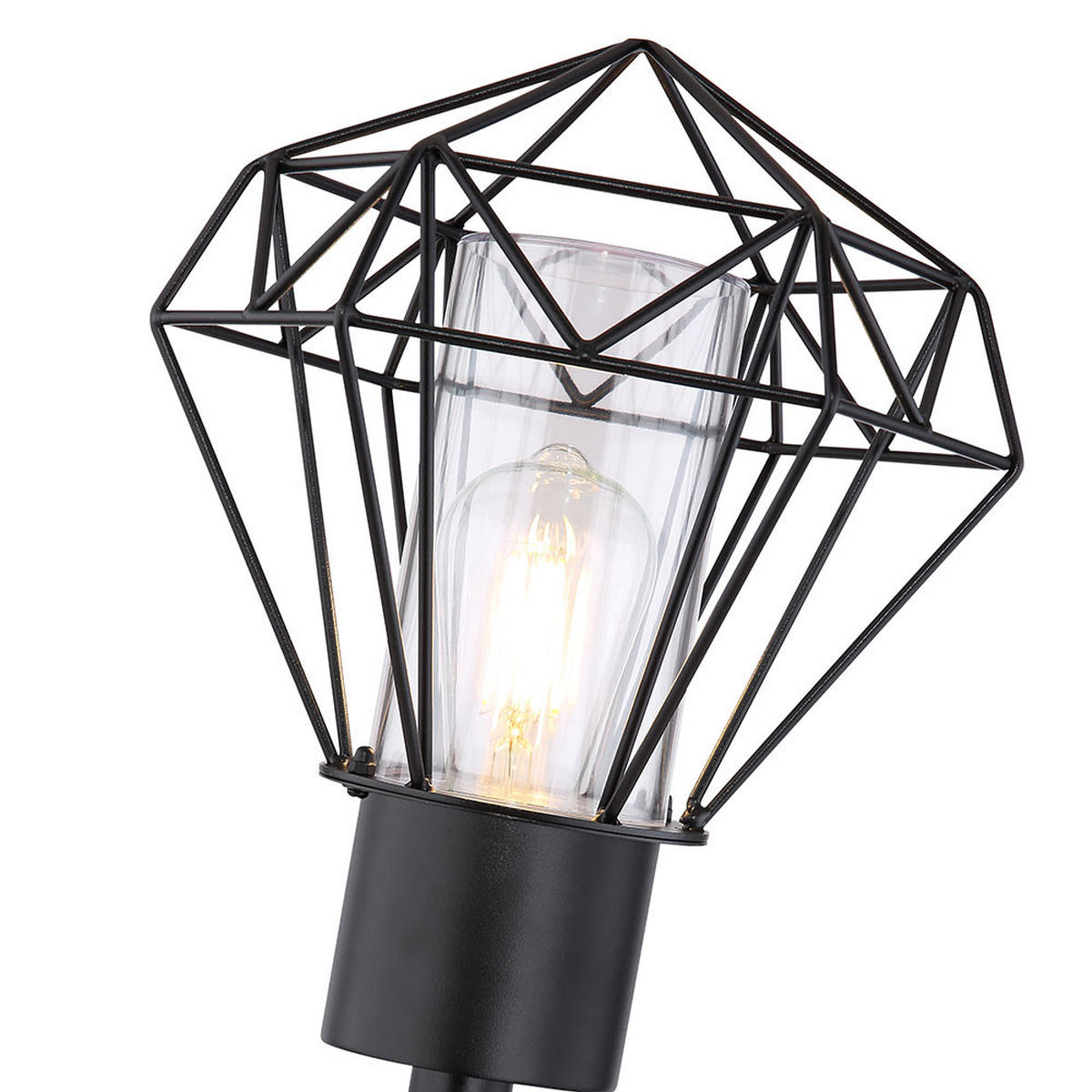 AUSSEN-WANDLEUCHTE HORACE Schwarz Gitter - Schwarz, Metall (22.5/28.5/28.5cm) - Globo Lighting