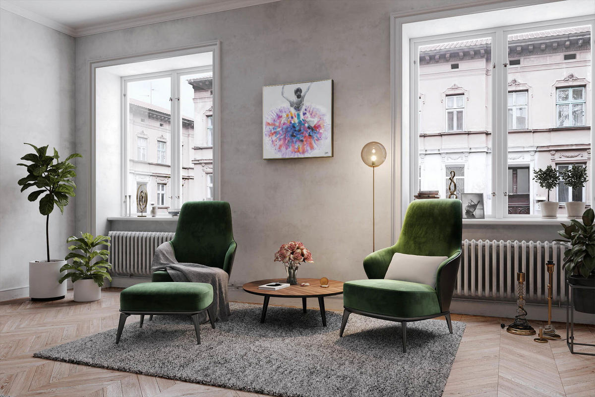 ÖLGEMÄLDE 80/80 cm - Lila/Weiß, Holz/Textil (1.6/80cm) - KUNSTLOFT